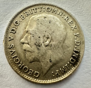 REGATUL UNIT - GEORGE V - 3 PENCE 1919 - ARGINT 0.925