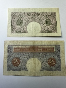 Set Bancnote - 10 Shillings & 1 Pound 1940 - Bank of England - Regele George VI - Img 2