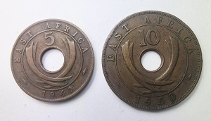 Set Monede - Africa de Est Britanica - George VI - 5/10 Cents ( 1941-1950 ) - Img 2
