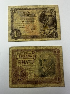 Spania - 2 x 1 Pesetas 1951 si 1953 - Img 1