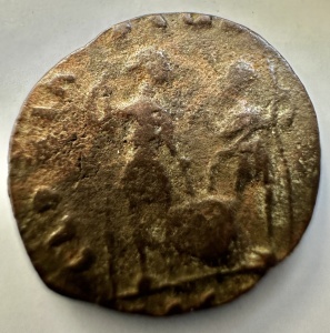 Tablou VALENS ( 364-378 AD ) + Moneda autentica . - Img 3