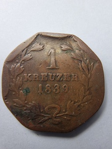 🪙 1 Kreuzer 1838 – Leopold I, Mare Duce de Baden - Img 2