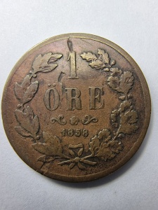 🪙 1 Öre 1858 – Uniunea Suedia-Norvegia, Regele Oscar I - Img 2