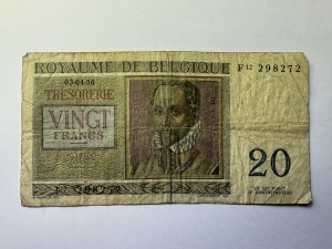 Belgia- 20 Francs 1956
