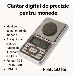 Cantar digital de precizie pentru monede