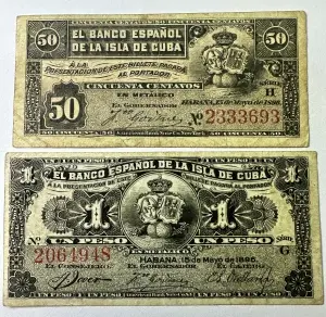 CUBA - COLONIE SPANIOLA - 50 CENTAVOS / 1 PESOS 1896