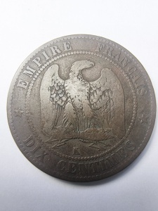 Franta - Napoleon III - 10 Centimes 1855 - Img 2
