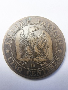 Franta - Napoleon III - 5 Centimes 1861 - Img 2