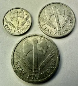FRANTA - REGIMUL DE LA VICHY - 50 Centimes / 1 FRANC / 2 FRANCS ( 1942-1943 ) - Img 2