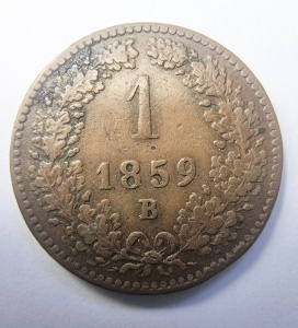 Imperiul Austriac - Franz Joseph I - 1 Kreuzer 1859 - Img 2