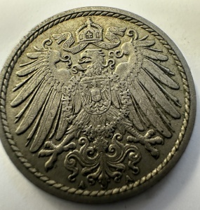 IMPERIUL GERMAN - WILHELM II - 5 PFENNING 1900 - Img 2