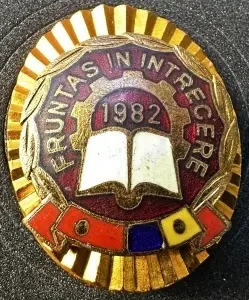 Insignă „Fruntaș în întrecere” - 1982 – RSR
