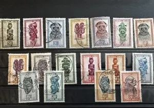 Lot Timbre Congo Belgian – Artă Tradițională Africană (1942–1953)