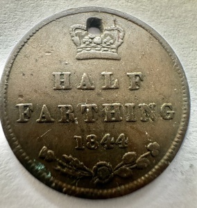 MAREA BRITANIE - VICTORIA - HALF FARTHING 1844 ( GAURIT )