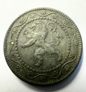 Moneda Belgia - Ocupatie Germana - Albert I - 25 Centimes 1915 - Img 2