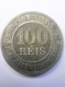 Moneda Brazilia - 100 Reis 1889