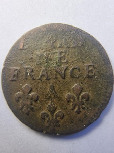 Monedă Franța – 1 Liard – Louis XVI ( 1643 - 1715 ) - Img 2