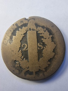 Monedă Franța – 2 Sols 1792 – Louis XVI – Revoluția Franceză - Img 2