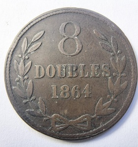 Moneda Guernese - 8 Doubles 1864