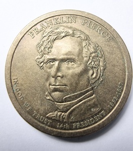 Moneda USA - Comemorativa - 1 Dolar – Franklin Pierce (2009) - Img 2