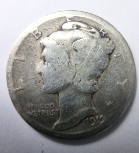 Moneda USA - Mercury Dime 1919 - Argint 0.900