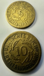 REPUBLICA DE LA WEIMAR - 5/10 Rentenpfennig 1924