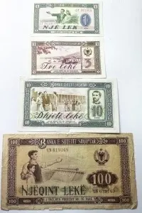 Set Bancnote - Albania - 1/3/10/100 Leke 1976