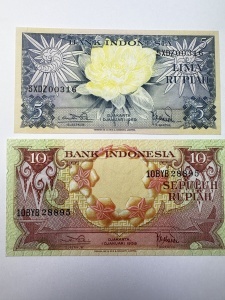 Set Bancnote - Indonezia - 5/10 Rupiah 1959