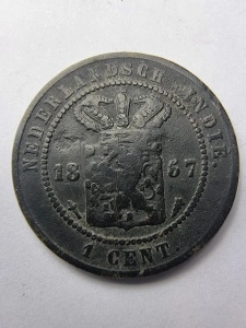 1 Cent 1857, Indiile Olandeze, domnia regelui Willem al III-lea