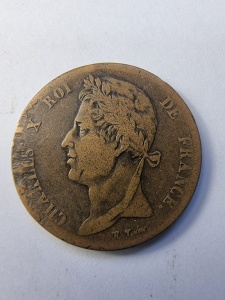 5 Centimes 1828 - Charles X - Moneda pentru Coloniile Franceze - Img 1