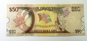 Bancnota - Guyana - 50 Dollars 2016 - Comemorativa - Img 2