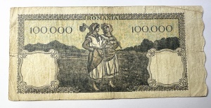 Bancnota Regalista - Romania - 100.000 Lei - 21.10.1946 - Regele Mihai I - Img 2