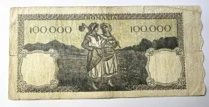 Bancnota Regalista - Romania - 100.000 Lei - 21.10.1946 - Regele Mihai I - Img 2