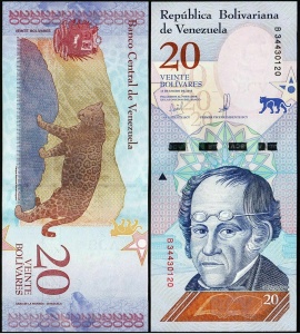Bancnota - Venezuela 20 Bolivares Soberano, 2018,