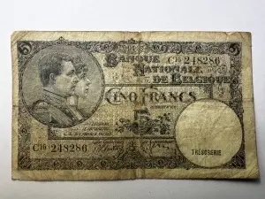 Belgia - 5 Francs 1919
