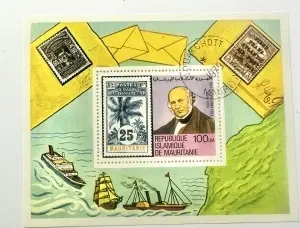 Bloc Filatelic (Coliță) Mauritania – Rowland Hill, Istoria Poștei (1979)