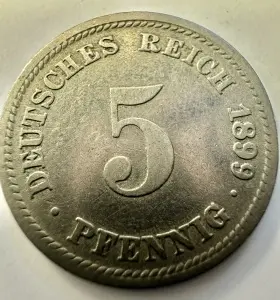 IMPERIUL GERMAN - WILHELM II - 5 PFENNING 1899