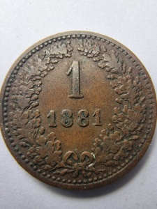 Monedă Austro‑Ungară – 1 Kreuzer 1881 (Francisc I) - Img 1