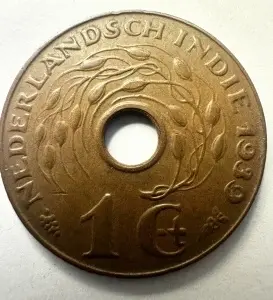 Moneda Indiile Olandeze - Wilhelmina - 1 Cent 1939
