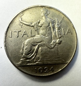 Moneda Italia - Emmanuel III - 1 Lira 1924