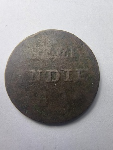 Monedă rară 1 Duit 1836 – Sumatra, Indii Olandeze – VOC – colonie olandeză - Img 1