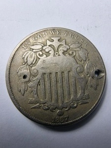 Moneda USA - 5 Cents – Shield 1867 ( gaurita )