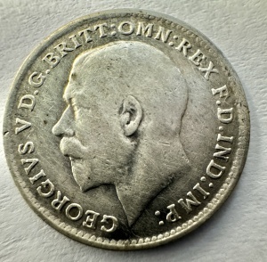 REGATUL UNIT. - GEORGE V . -3 PENCE 1917. - ARGINT 0.925.