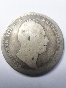 Regatul Unit - William IV - Shilling 1834 - Argint 0.925 - Img 1