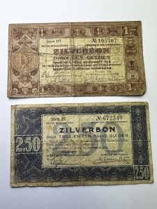 Set Bancnote - 1 & 2.5 Gulden Zilverbon 1938 - Olanda