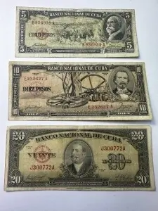 Set Bancnote - Cuba - 5/10/20 Pesos 1958