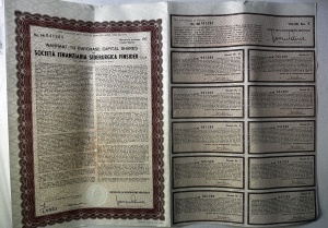Warrant pentru achiziția de acțiuni – Società Finanziaria Siderurgica FINSIDER S.p.A. (Italia), valabil până în 1974.