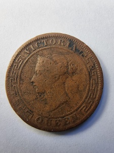 1 Cent Ceylon 1890, emisă sub domnus reginei Victoria. - Img 2