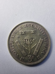 3 Pence – Africa de Sud – 1936 – George V - Img 2