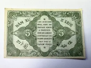 Bancnota Coloniala - Indochina Franceză - 5 Cents ( 1942-1945 ) - Img 2
